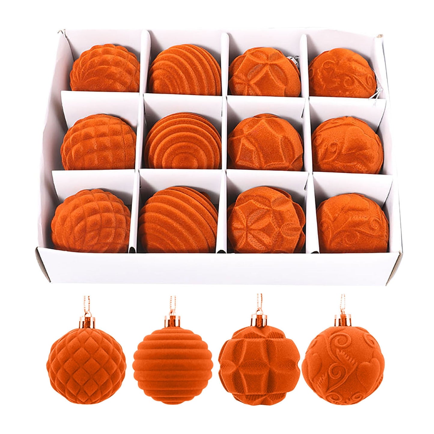 Velvet Christmas Ball Ornaments Decorations Tree Balls For Xmas Christmas Tree,Christmas Tree Hanging Ornaments Christmas Balls,Christmas Decor Gifts,6CM 12PCS Velvet