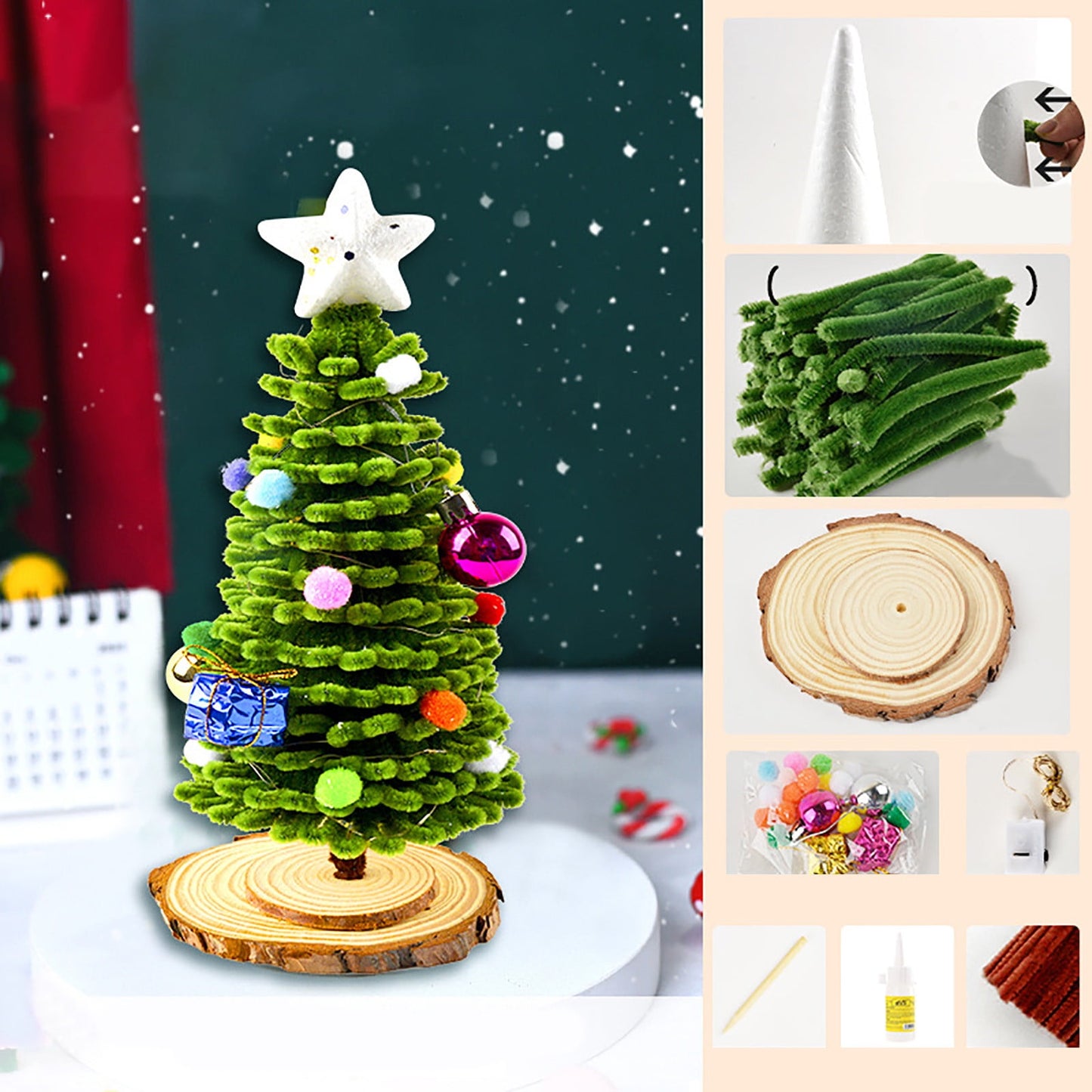 Christmas Bar Christmas Tree Decoration Material Pack Festival No Cutting Christmas Tree,B