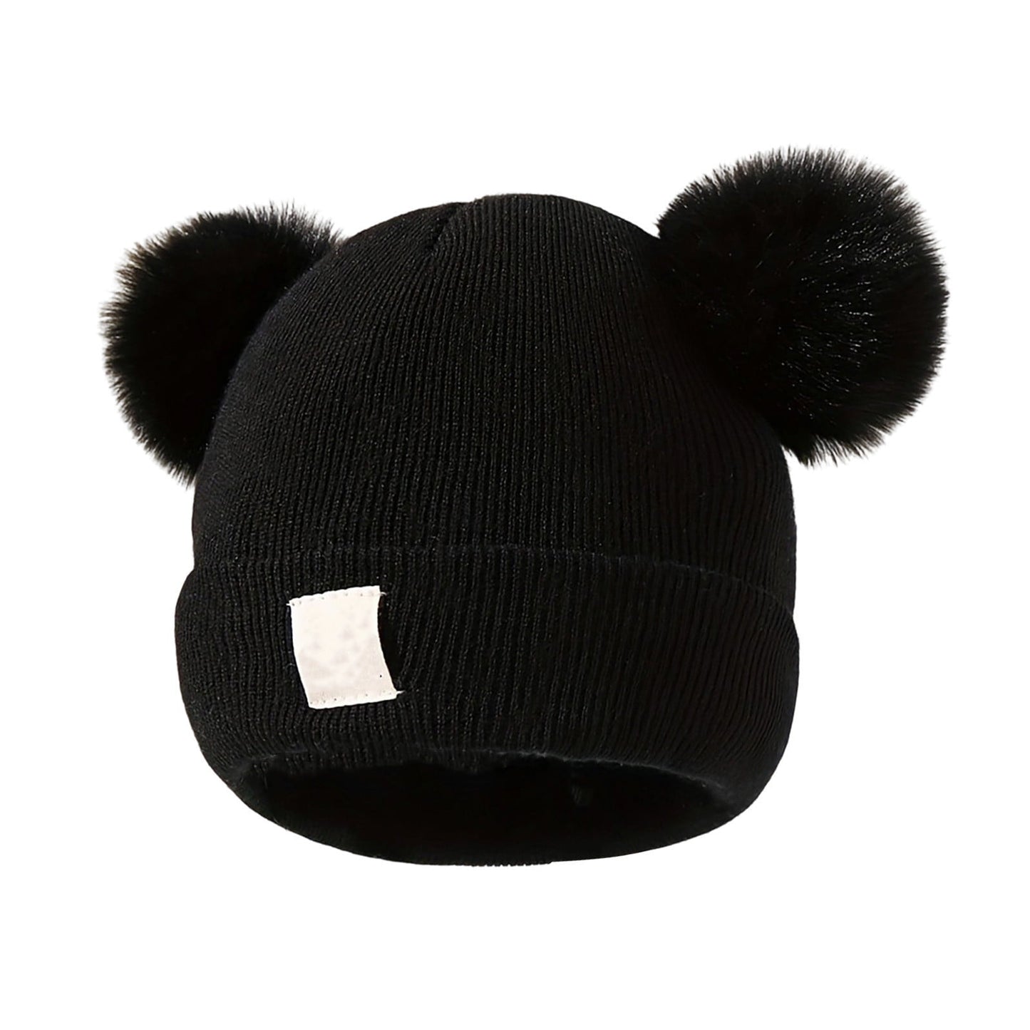 Cute Kid Knitted Hat,Kid Beanie,Kid Winter Knitted Beanie Hat Soft Warm Pom Pom For Infant Toddler Skull Cap,Double Heart Embroidery Double Ball Yarn Hat,Friendly Warm And Warm Hat For Babies