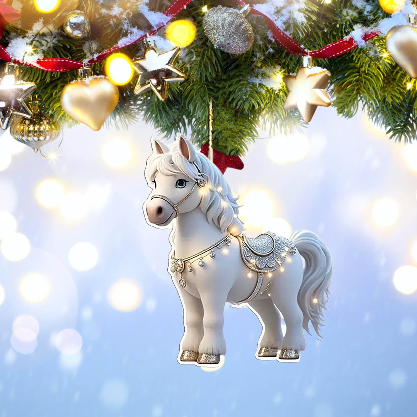 Cute Wizard Hat Ponys Acrylic Christmas Flat Pendant Home Holiday Decoration,Cute Wizard Hat Ponytails Acrylic Christmas Ornament, Flat Hanging Pendant For Holiday Tree Home Table Decoration