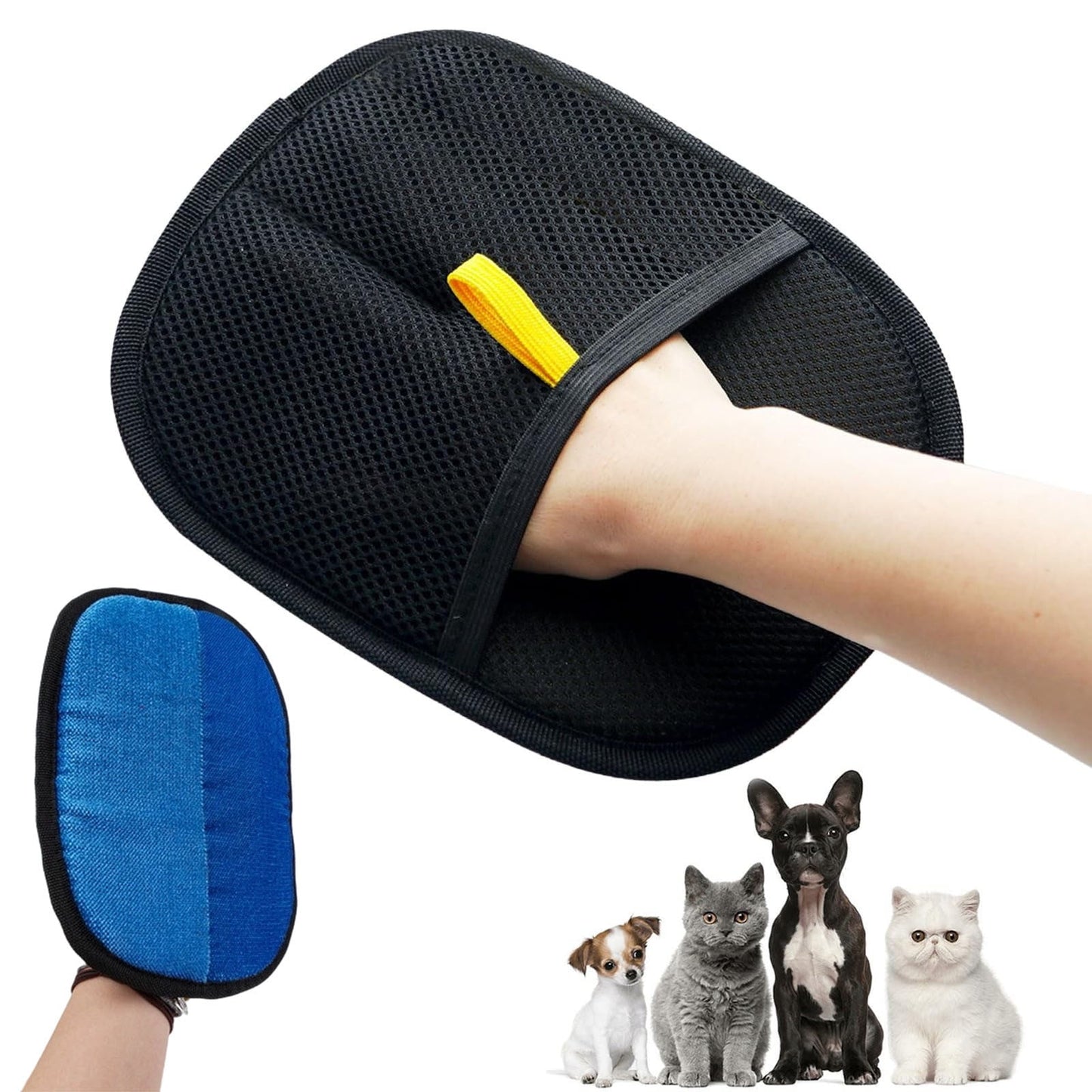 Pet Hair Remover Gloves for Dog & Cat,Double Sided Grooming Glove for Pets,Reusable Pet Hair Remover Glove for Washing, Deshedding, Grooming