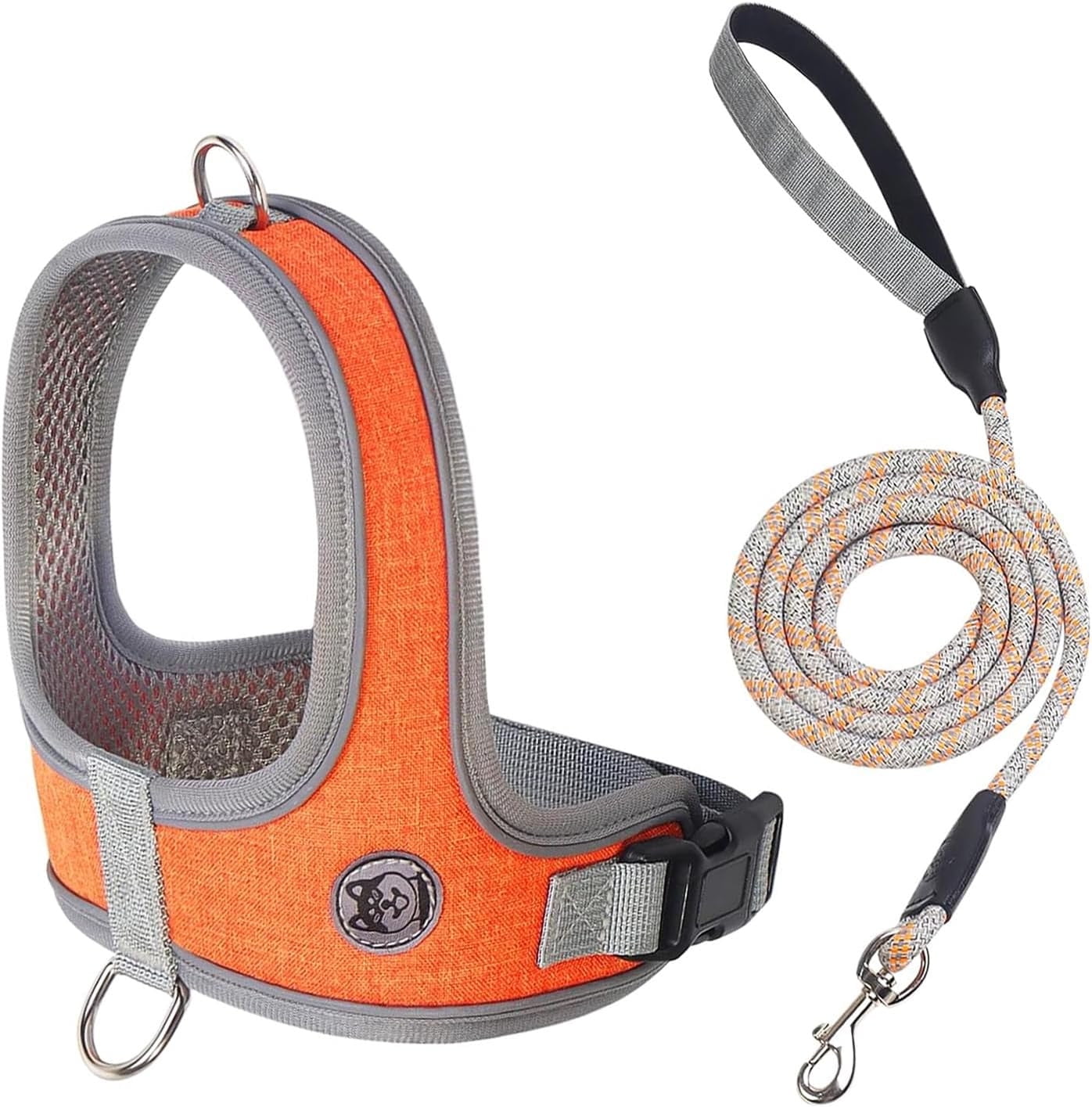 Dog Harness And Leash Set,Breathable No-Pull Dog Harness With Reflective Leash Set,Soft Cationic Mesh Vest For Small Dogs, Easy On/Off, Adjustable Fit,All-Season,Chest Circumference 34-42/ 5-8 Pounds
