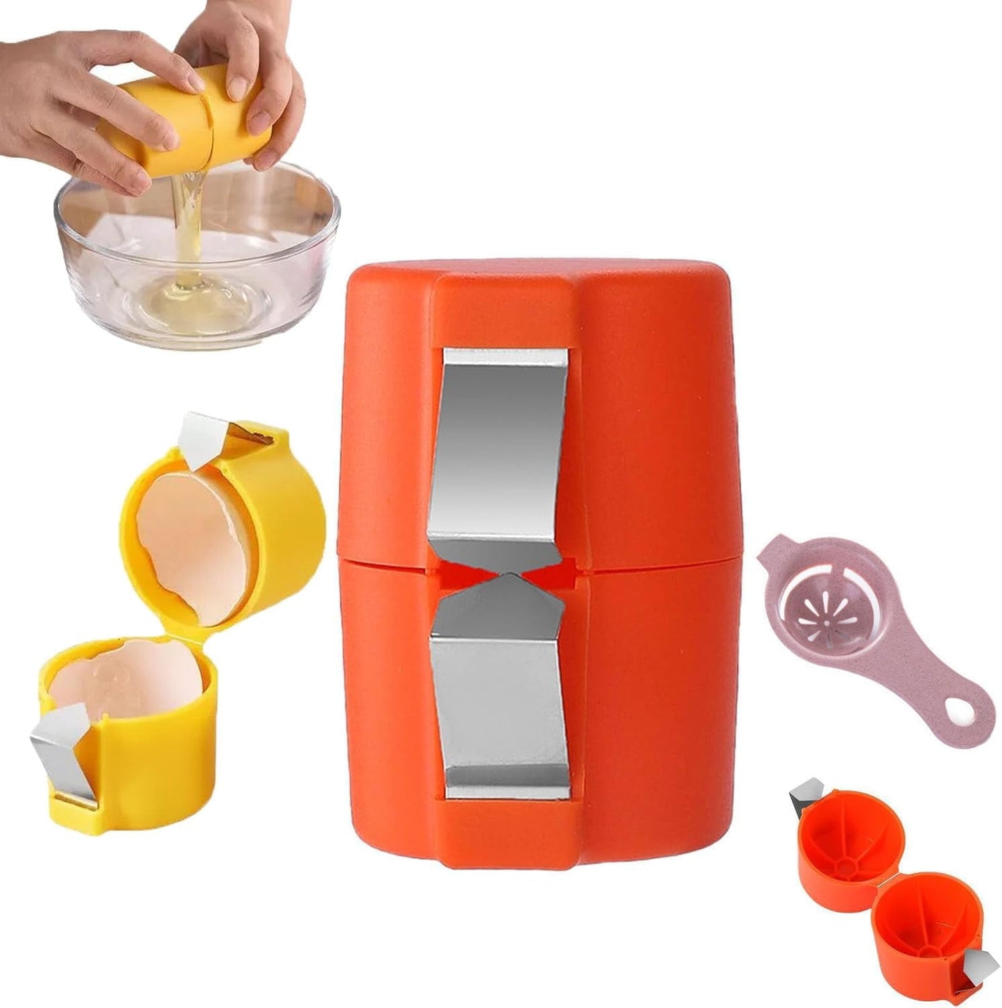 Egg Shell Opener, 2025 Egg Cracker Tool for Raw Eggs, Egg Cracker Tool Egg Shell Opener Hard Boiled,Handheld Egg Opener Topper Cutter for All Kinds of Eggshell Cutting for Cooking Kitchen Gadgets