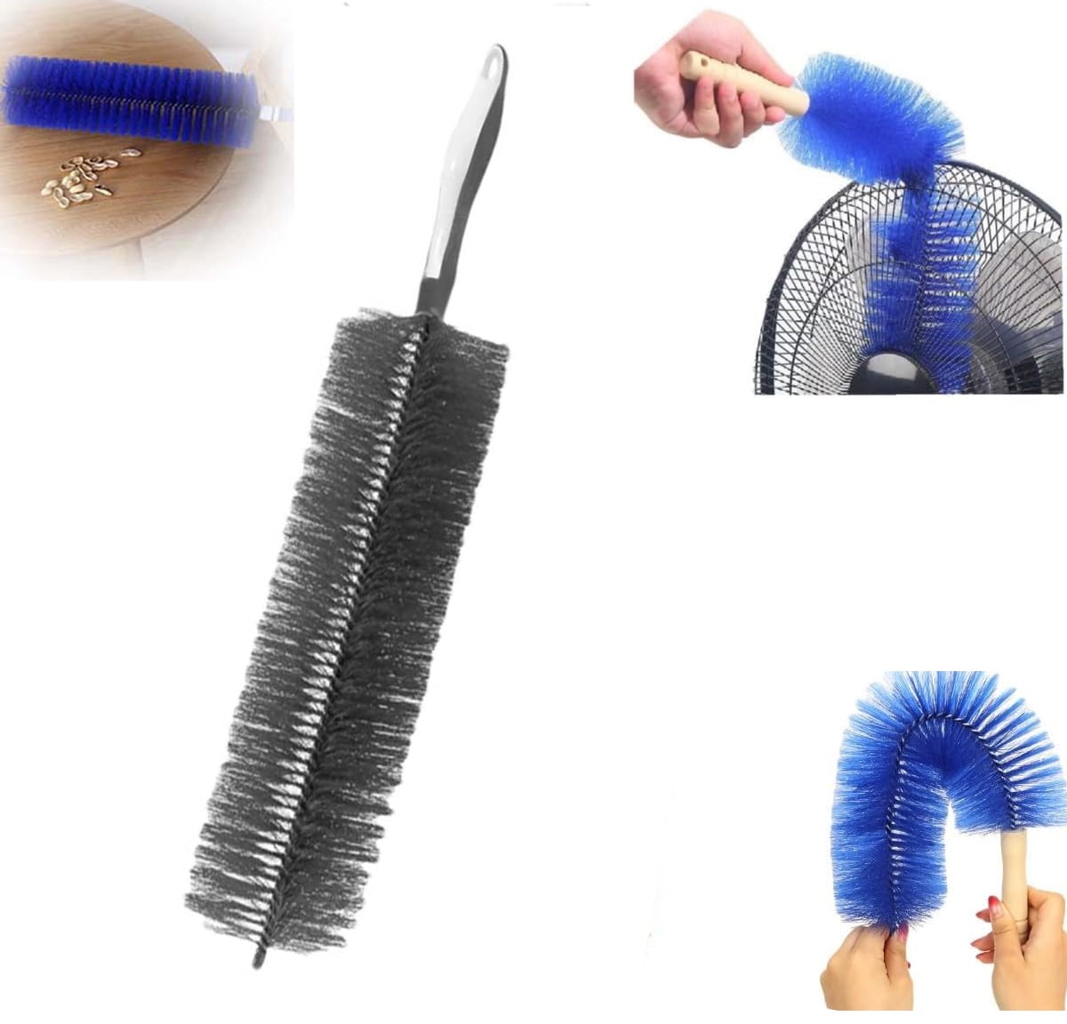 Flexible Fan Dusting Brush (Non-disassembly Cleaning),Fan Brush,Bendable Dusting Brush, Microfiber Dust Collector, Electric Fan Cleaner, Fan Cleaning Brushes,Gray 17*4inch