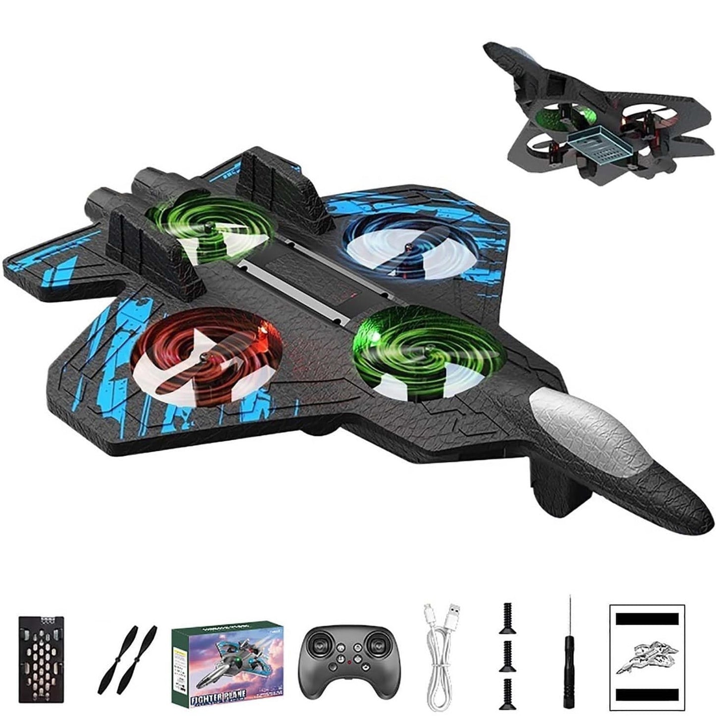 Foam Remote Control Airplanes Rc Planes For Kids Adults,Gifts For Teen Boys,Teen Boy Gifts,Rc Airplane Fighter Jet With Light, 360¡ã Flip Fighter Jet Toys, Stunt Roll, Airplane Toy Gifts For Kids Boys