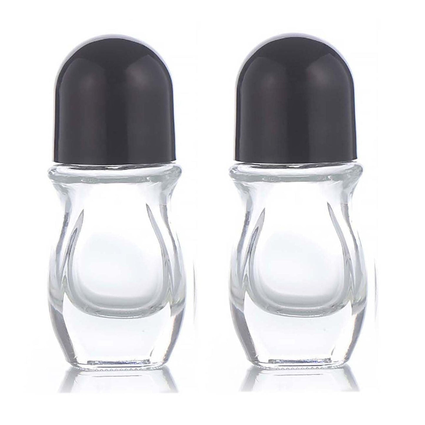 Glass Empty Roller Bottles with Plastic Roller Ball, 2024 Deodorant Roll On Bottles Containers Leak Proof Massage Roller Ball Bottles with Cap For Essential Oils Perfume Cosmetics (30ML 2PCS)