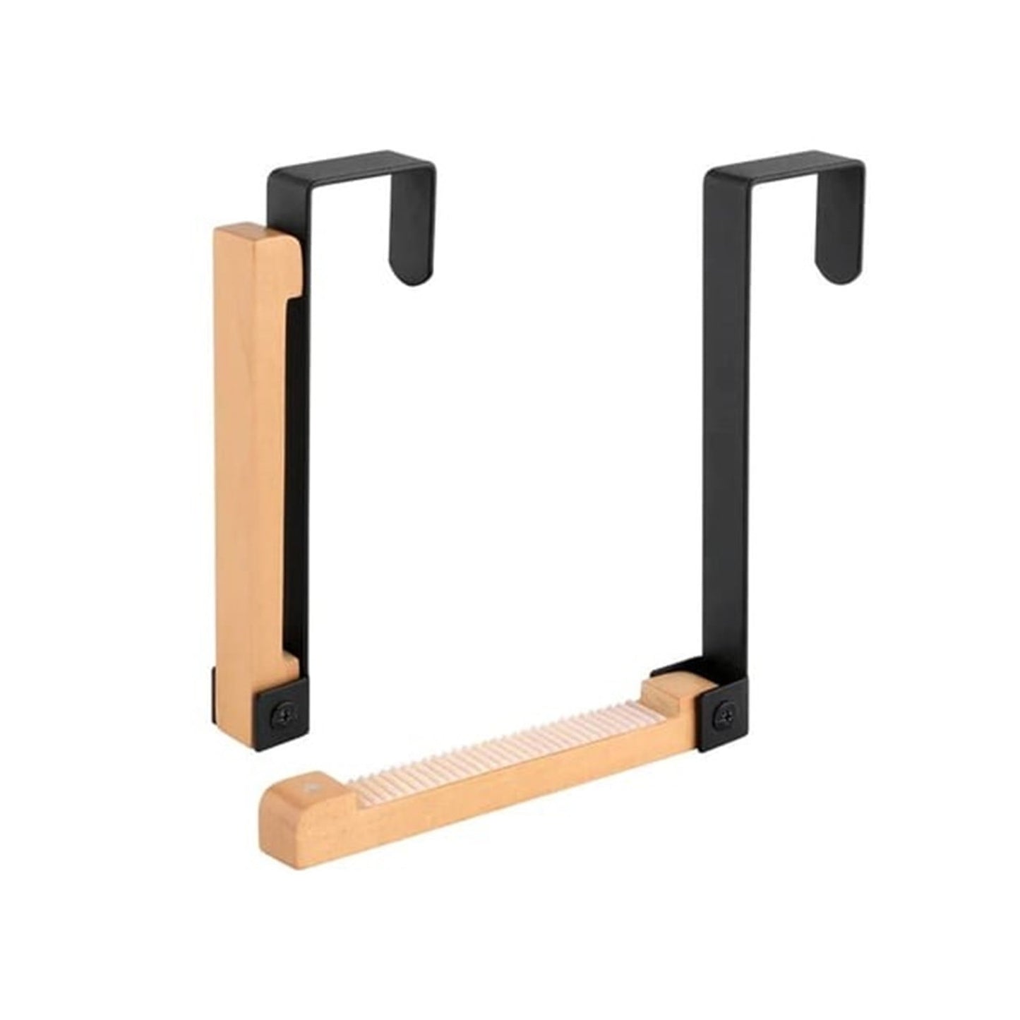 Henpk Summer Savings Foldable Wooden Door Hook Non Punching Clothes Hanger And Seamless Storage Rack