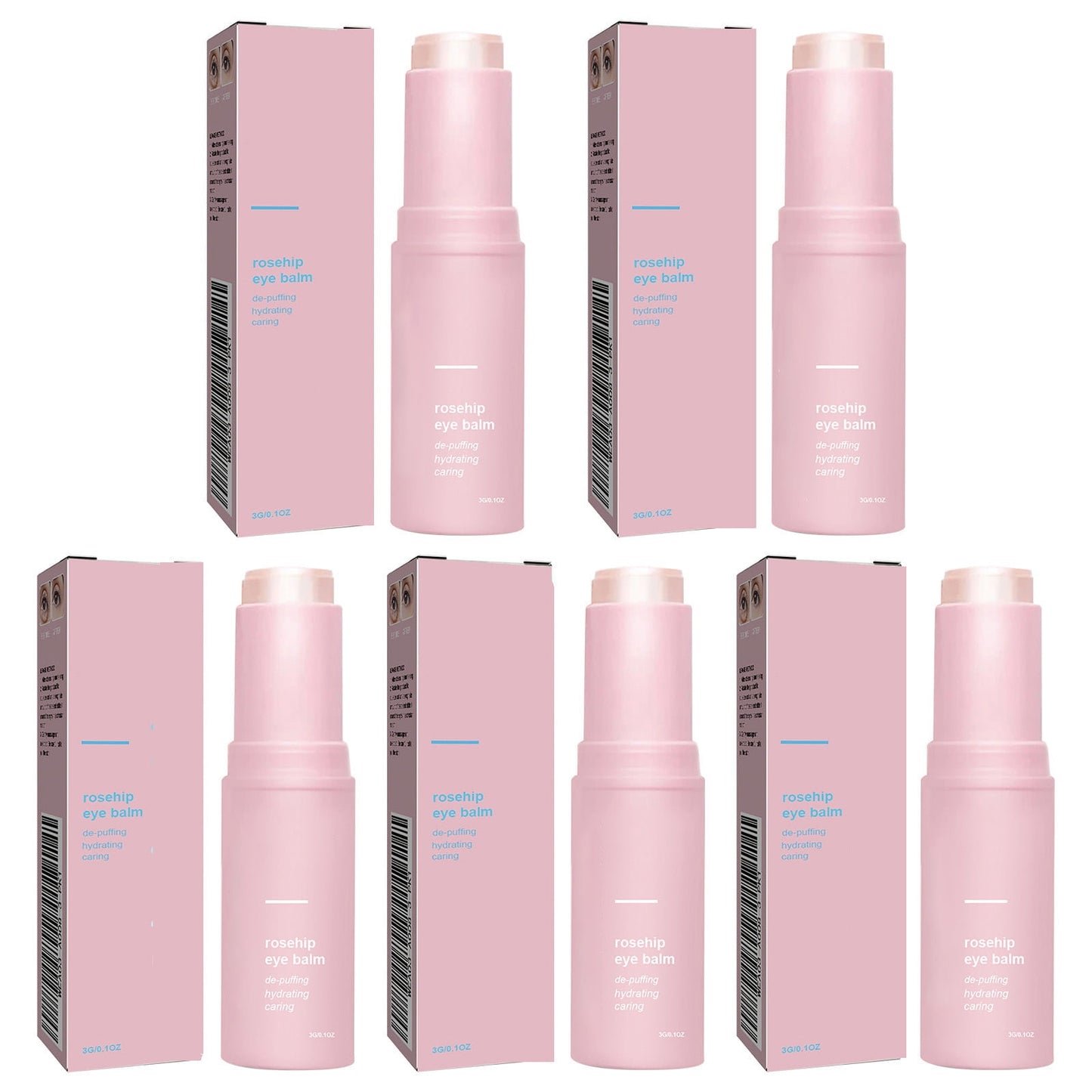 Hydrating Eye Balm Stick, Rosehip Eye Cream for Dark Circles, Puffiness, and Fine Lines, Firming and Moisturizing Skincare