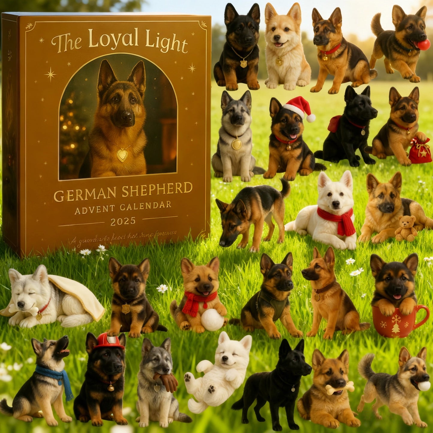 The Loyal Light ¨C German Shepherd Advent Calendar 2025,Acrylic Dog Figurine Christmas Countdown Calendar Gift For Dog Lovers 24 Days Courage & Devotion,Pet Owners & German Shepherd Fans
