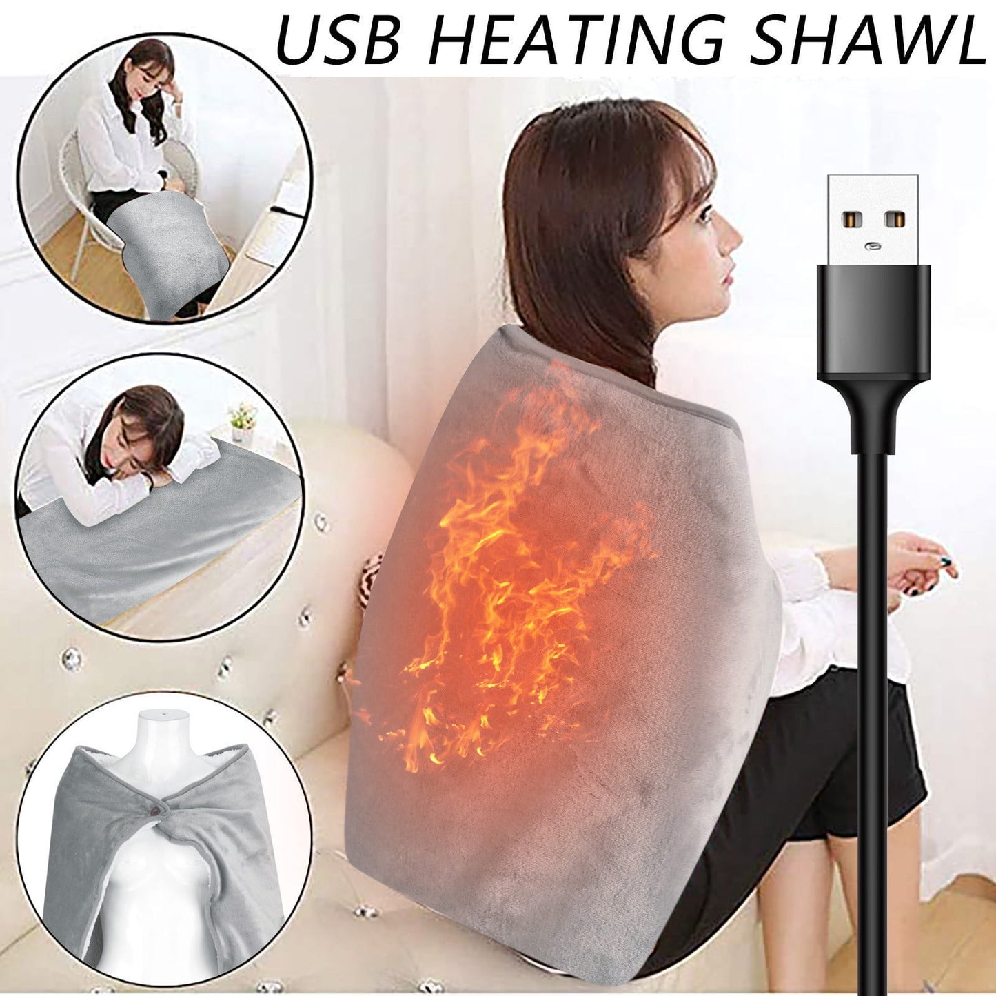 Portable Heated Blanket,Gifts For People Who Are Always Cold,Electric Blanket,Heated Throw Blanket,Portable Battery Operated Throw With Rechargeable Pack,Far Infrared Heat,Home,Office,Travel,Camping