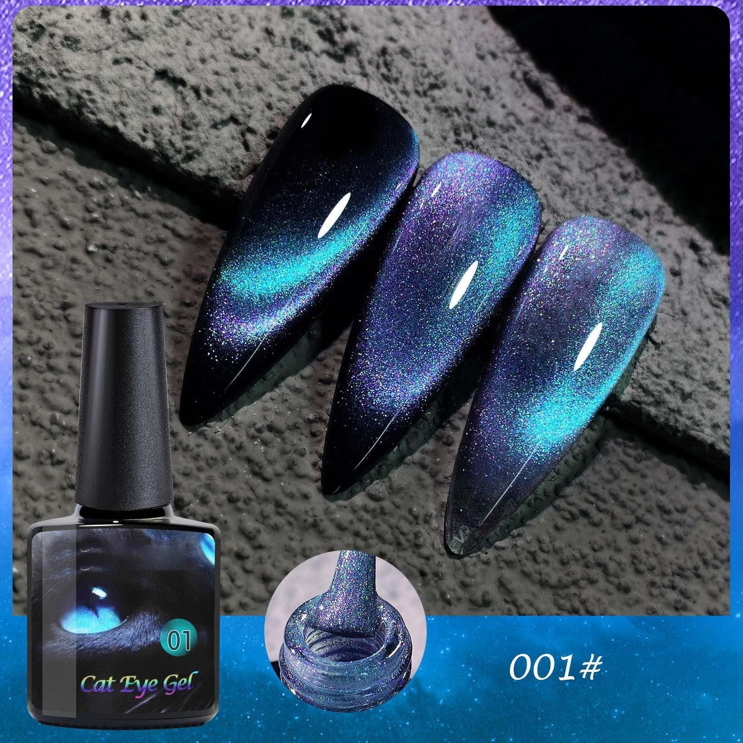 Banzch Colorful Crystal Cat's Eye Flickering Dark Female Celestial Nail Polish, 8ml,Mothers Day Gifts