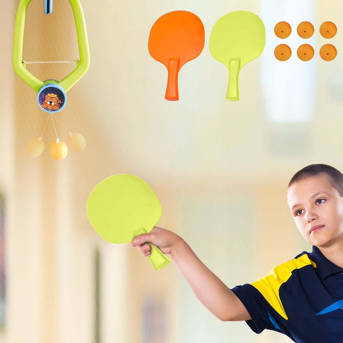 Hanging Table Tennis Trainer,Door Ping Pong Game Over The Door,Door Jam Ping Pong Game,Door Pong Game For Kids,Hanging Table Tennis Trainer Portable Set,Portable Paddles Balls Exerciser For Ages 6+