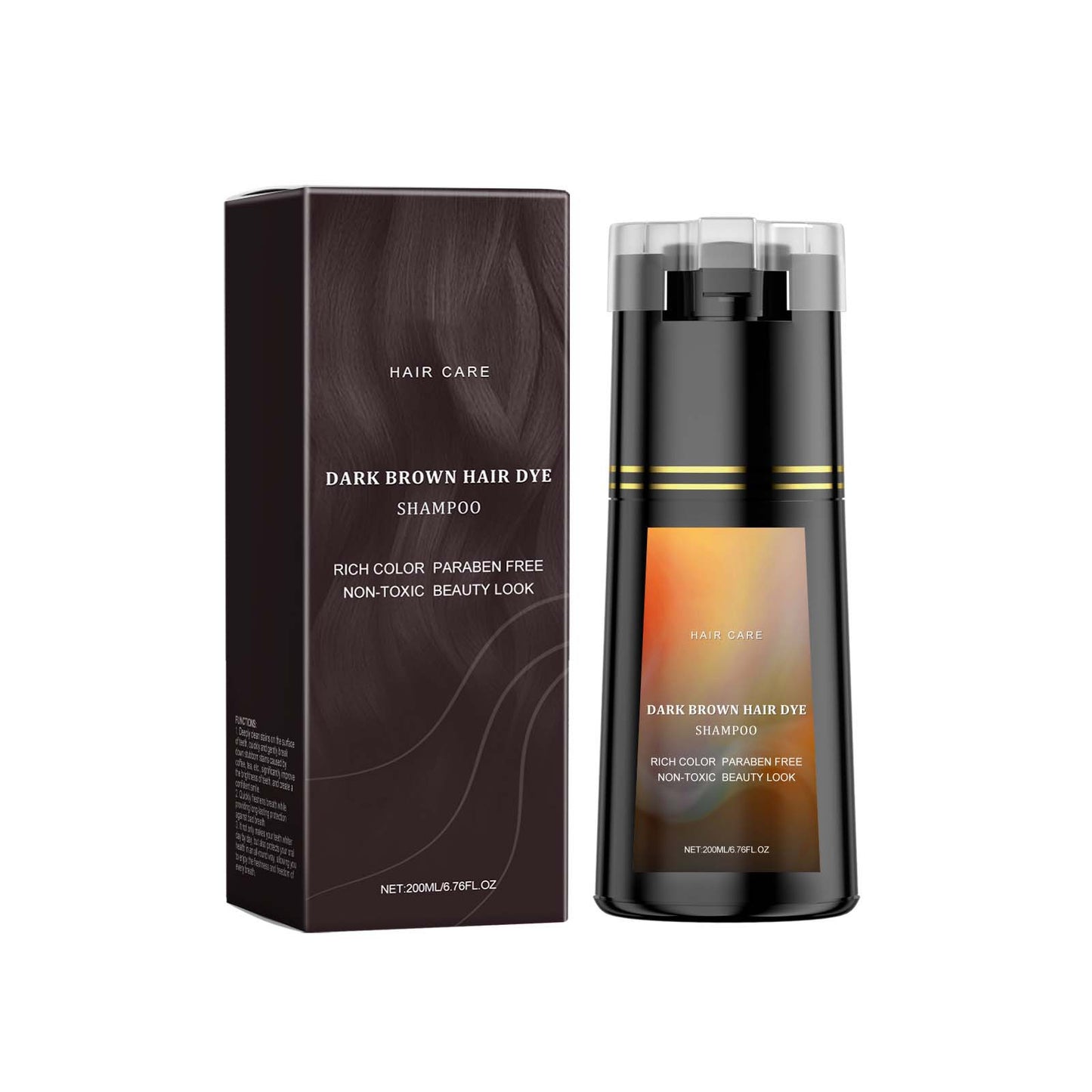 Hair Dye Shampoo, 2025 Hair Care Shampoo,3 In 1 Haircare Instant Dye Shampoo, Natural Hair Color Shampoo For Gray Hair Coverage, Suitable For Women & Men,Brown