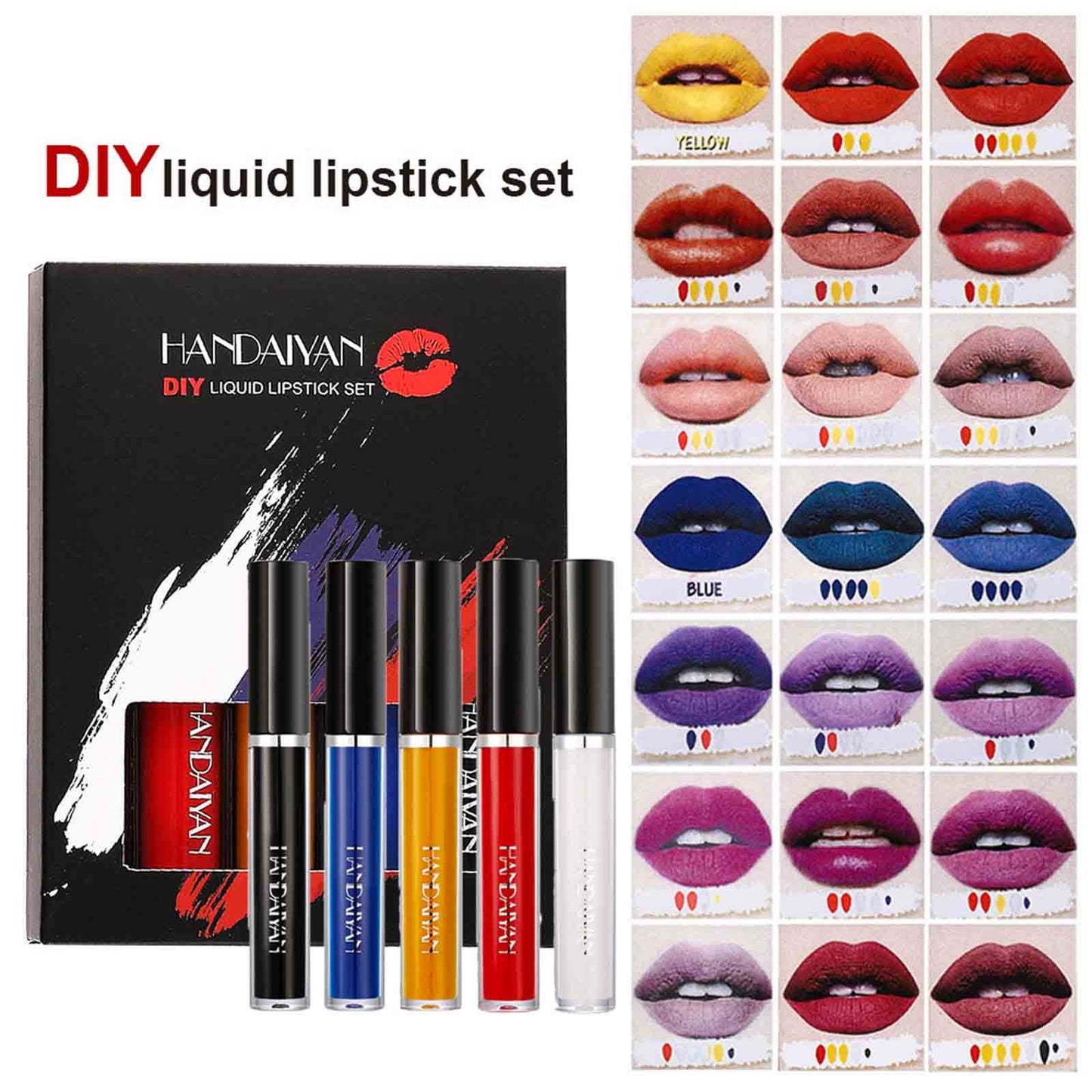 Rdeuod 5PCS World Cup Mini Lipstick Set Matte Long Lipstick,Red Lipstick
