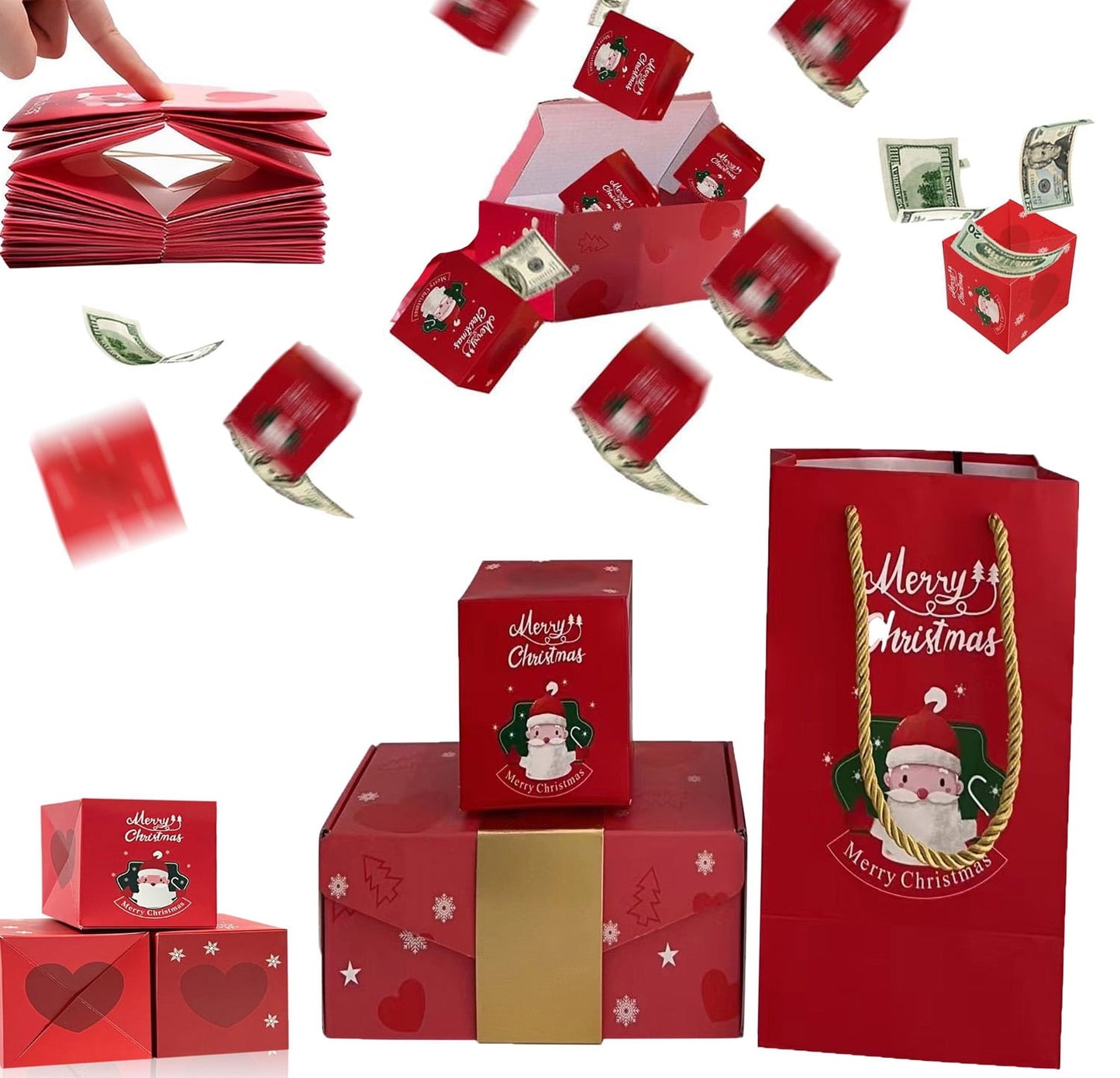 Rdeuod Christmas Clearance Christmas Surprise Gift Box - 2023 Newly Exploding Gift Box Money Pop Up Surprise Birthday Box, Creative Pop up Explosion Gift Boxes£¨10 bounce boxes£©