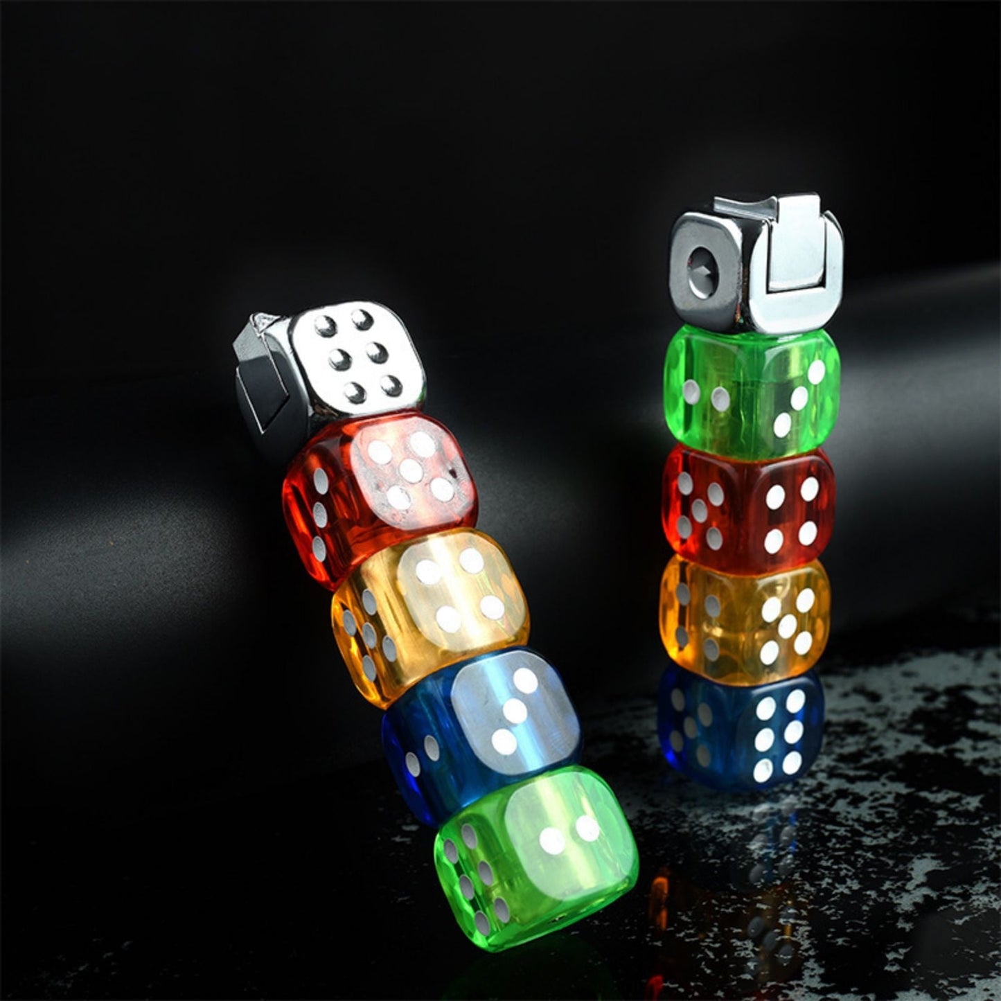 Rdeuod Lighter,Dice Shape Lighter, Butane Lighter, Torch Lighter, Windproof Butane Torch Lighter, For Candle Kitchen BBQ BBQ Camping Jewelry Welding Gifts,Multicolor,5ml