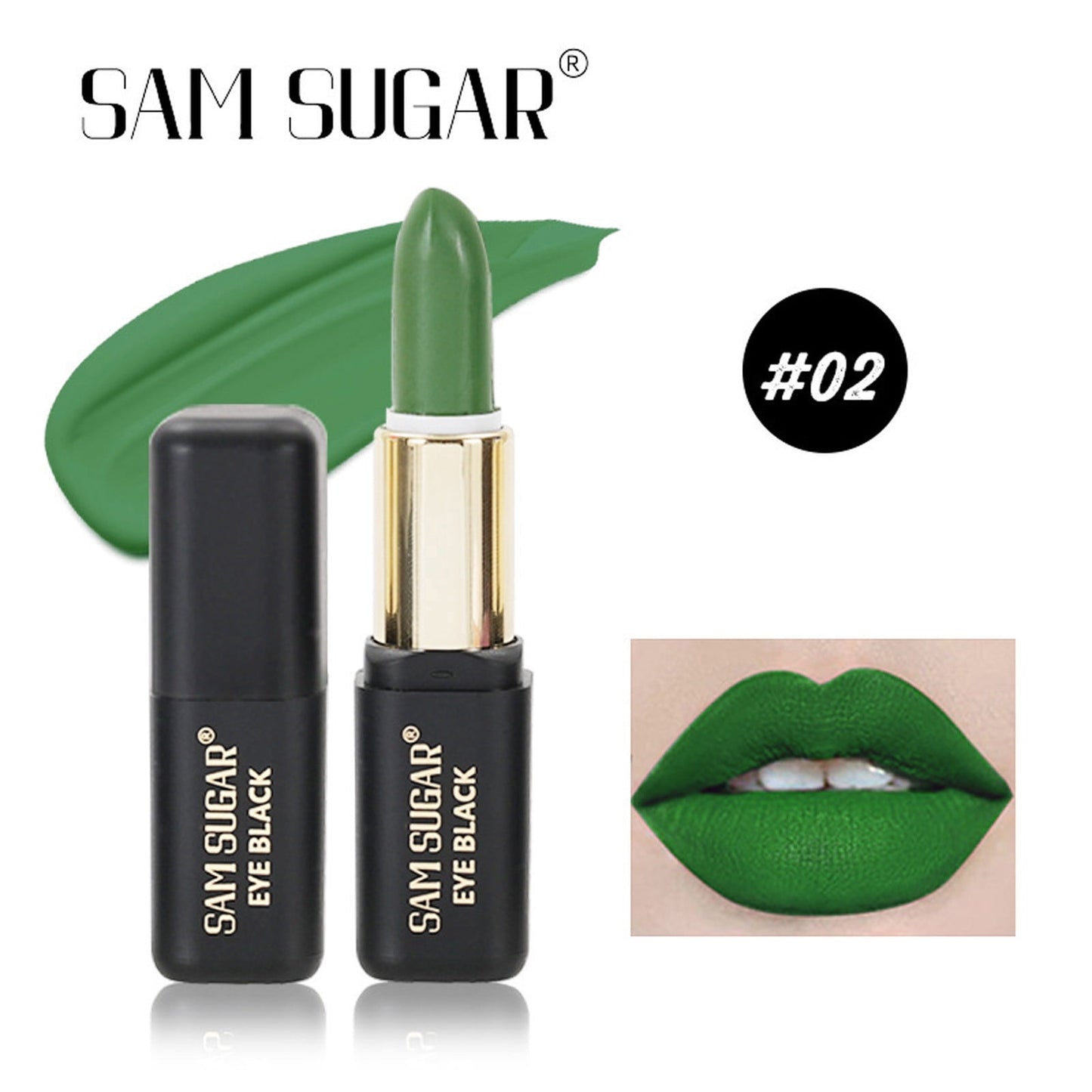 Rdeuod Lipstick for Women,Lipstick Dark Series Makeup Ball Festival Activity Retro Body And Face Painting Cream,green