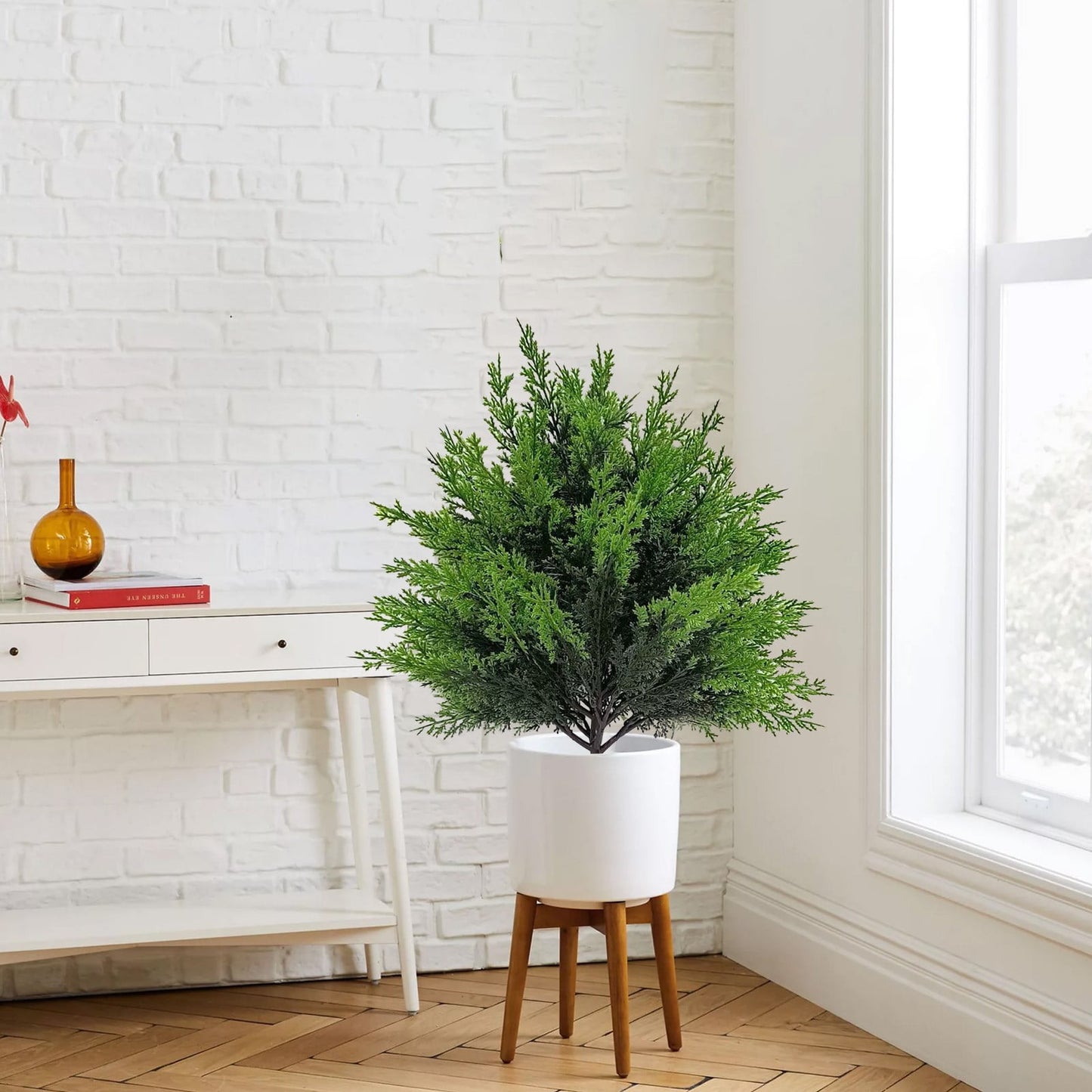 Simulated Christmas Tree Cuttings With Ground Nails, Artificial Shrubs For Home And Outdoor Plant Decoration During The Holiday Season