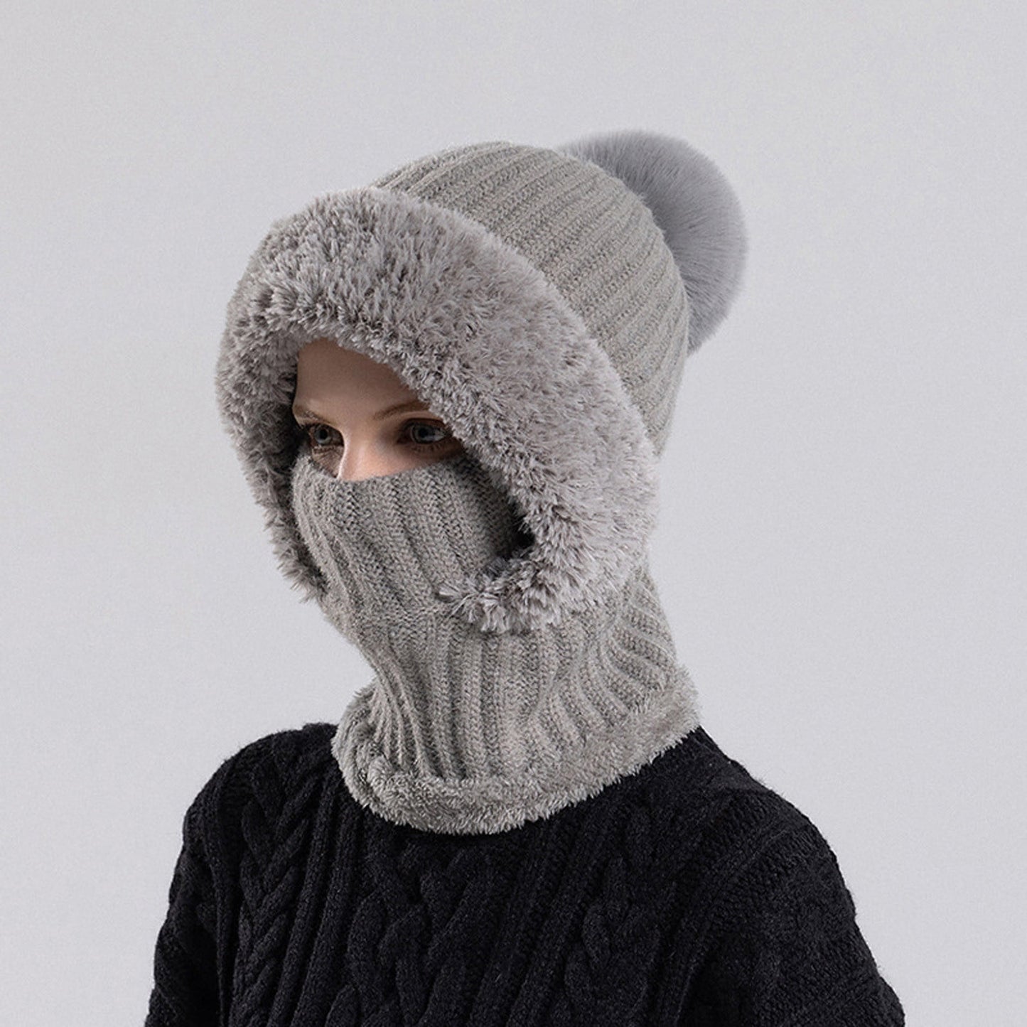 Super Warm Beanie 3 In 1 Hat For Women,Winter Clothing For Women Upgrade 3 In 1 Beanie Hat With Scarf And Mask, Fall Winter Warm Knitted Ski Scarf And Mask Set