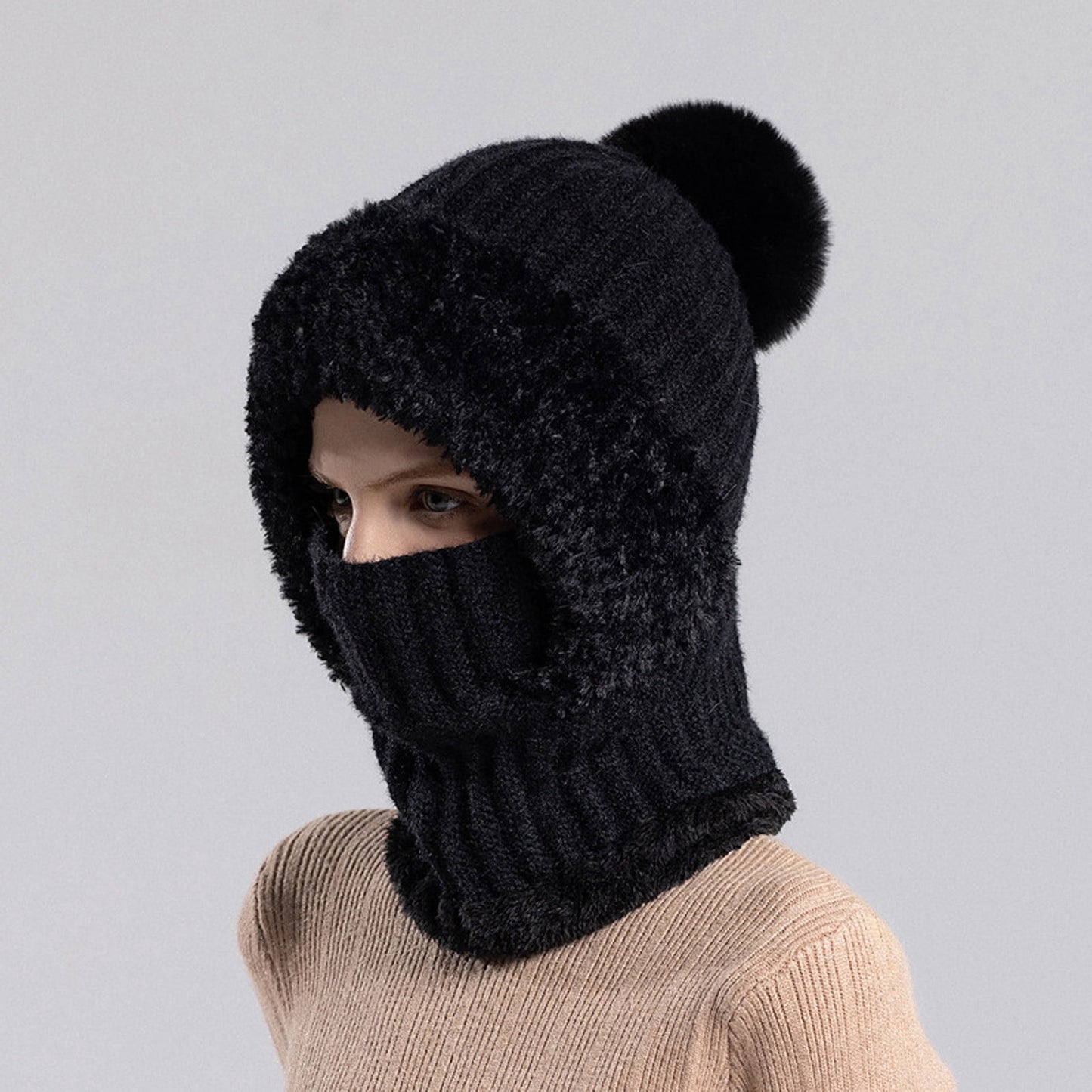 Super Warm Beanie 3 In 1 Hat For Women,Winter Clothing For Women Upgrade 3 In 1 Beanie Hat With Scarf And Mask, Fall Winter Warm Knitted Ski Scarf And Mask Set