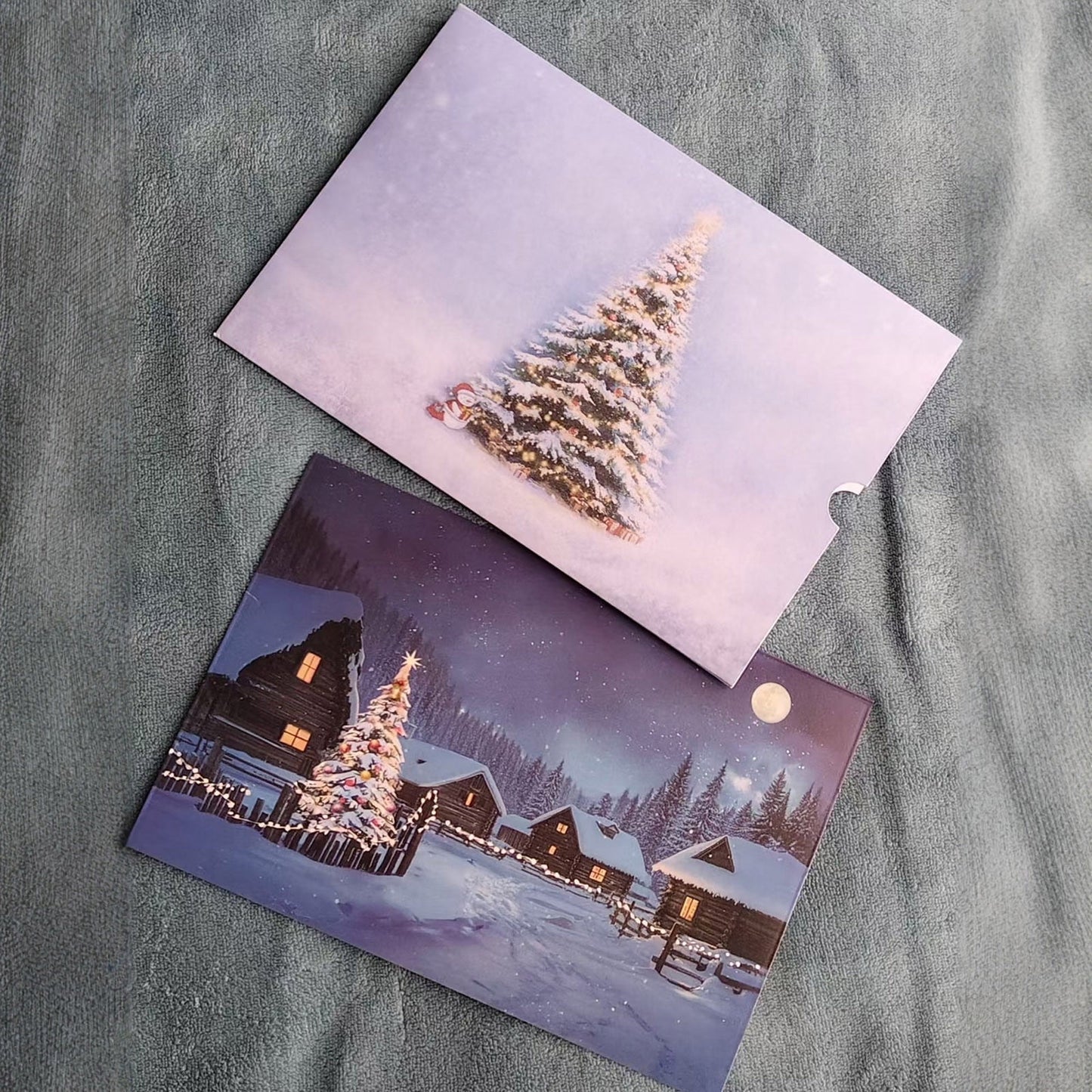 Temperature Changing Christmas Card,Temperature Color Changing Christmas Card,Reusable Color Changing Light Up Christmas Cards, Creative Surprise Greeting For Girlfriend,Colleagues