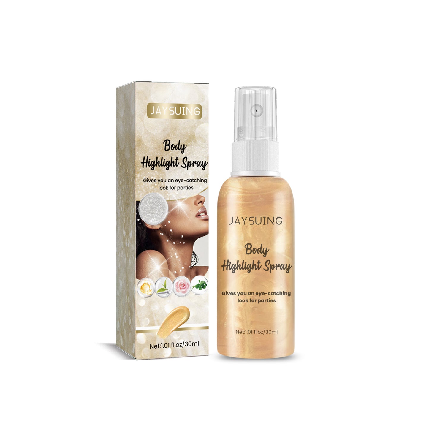 Banzch Body Highlight Spray£¨30ml£© Body Glitter Spray,Quick Dry Face Liquid Glitter Gel £¬Body Painted Stage Makeup Highlight,for Face Neck, Eyes, Dress Prom Party,Mothers Day Gifts