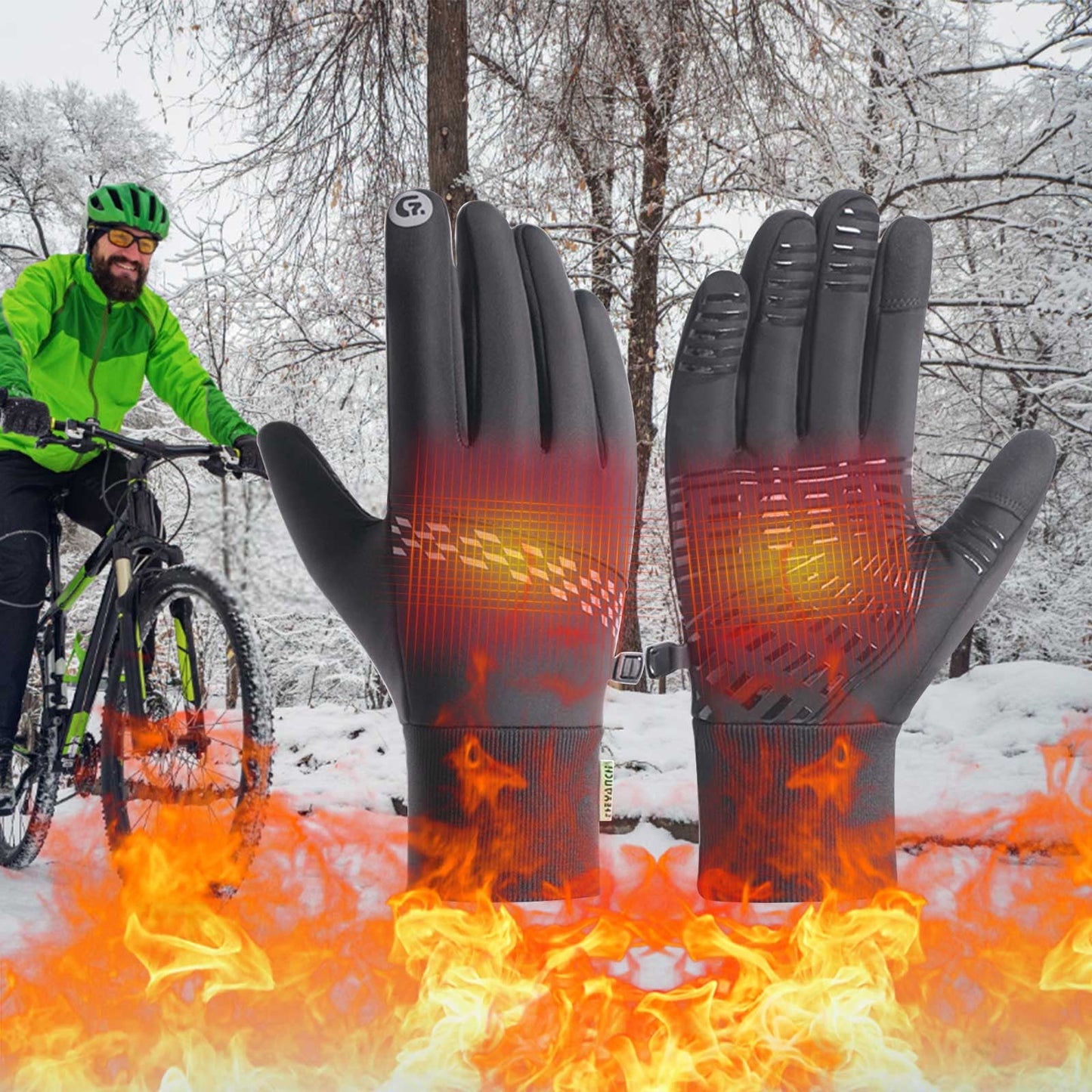 Winter Gloves,Windproof Gloves,Winter Warm Gloves,Touchscreen Cold Weather Driving Gloves Cycling Gloves Windproof Anti-Slip Sports Gloves For Cycling Running Skiing Hiking Climbing,Men £¦ Women