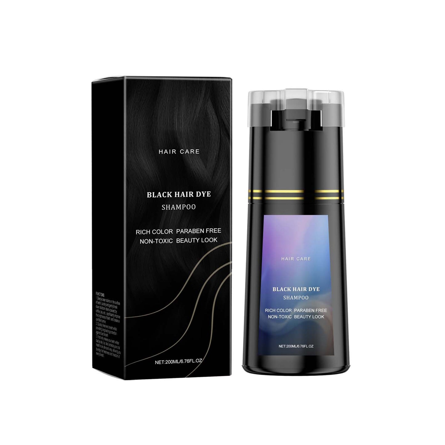 Hair Dye Shampoo, Hair Care, Hair Care Shampoo,3 In 1 Haircare Instant Dye Shampoo, Natural Hair Color Shampoo For Gray Hair Coverage, Suitable For Women & Men,Black