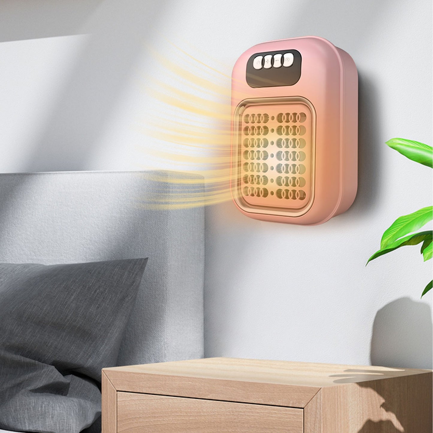 Space Heater for Indoor Use Wall Mounte, Air Heater,,Plug In HeaterPortable Heater Fast Heating with Adjustable Thermostat,Quiet Heater for Bedroom/Living Room/Office