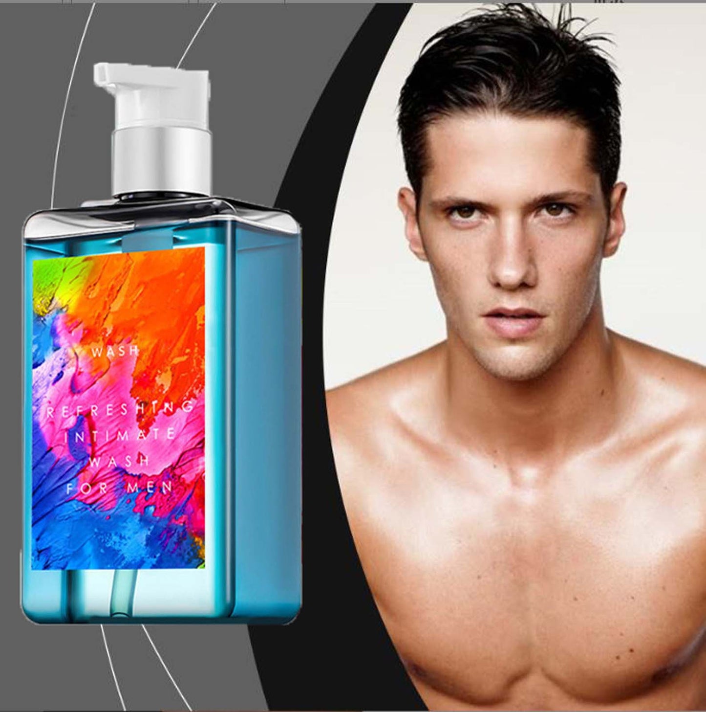 Blue Perfume Scent Refresh Intimate Body Wash for Men, Refreshing & Hydrating Mens Intimate Wash, PH Balance for Sensitive Skin, Plant-Based Formula, Gentle Shower Gel Blue Perfume