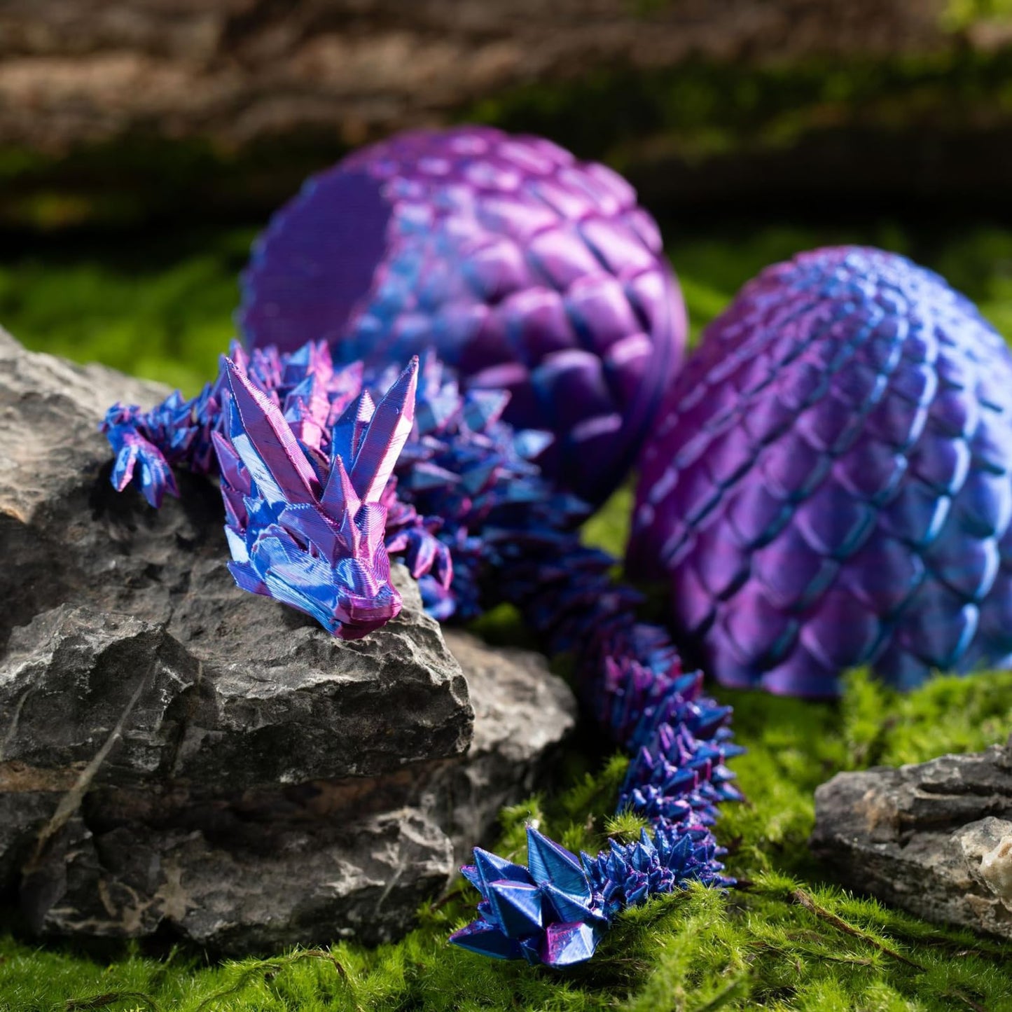 Lanbtorn Easter Egg, Dragon Egg, 12In Dragon Toy, 3D Printed Dragon Fidget Toys, 3D Printed Dragon Egg with Articulated Dragon Inside, Fidget Toys for Autism/ADHD, Easter Gifts