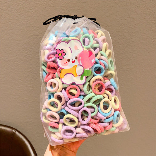 100Pcs Toddler Hair Ties For Girls, Toddler Girl Hair Accessories Cotton Hair Ties,Toddler Hair Ties Mini Soft Seamless Toddler Hair Bands, Elastic Ponytail Holders Hair Accessories For Girls