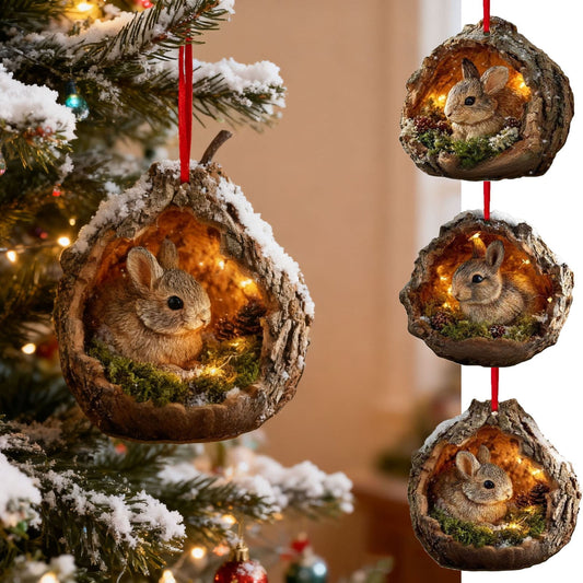 10Cm Sleeping Forest Animal Acorn Forest Animals Decoration Christmas Tree Pendant Holiday Gift,Enchanted Forest Animal Ornament, Whimsical Woodland Christmas Tree Decoration For Holiday Home
