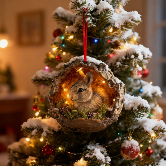 10Cm Sleeping Forest Animal Acorn Forest Animals Decoration Christmas Tree Pendant Holiday Gift,Enchanted Forest Animal Ornament, Whimsical Woodland Christmas Tree Decoration For Holiday Home