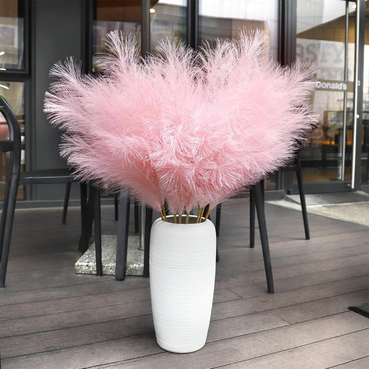 10Pc Valentine'S Day Decorations,Faux Pampas Grass Christmas Artificial Fake Flower Gothic Decor For Festival Boho Home Wedding Birthday Party Decoration Minimalist Style Contemporary Interior Decor