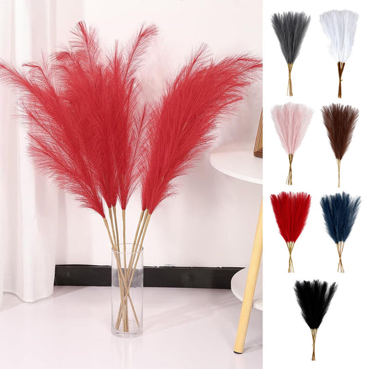 10Pc Valentine'S Day Decorations,Faux Pampas Grass Christmas Artificial Fake Flower Gothic Decor For Festival Boho Home Wedding Birthday Party Decoration Minimalist Style Contemporary Interior Decor