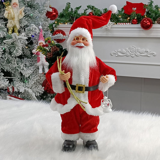 12In Christmas Decorations Santa Claus Doll Standing Figurine Ornament For Holiday Window Or Tree Display,12In Cute Christmas Santa Claus Doll Christmas Child Gift Toy Table Decoration For Home
