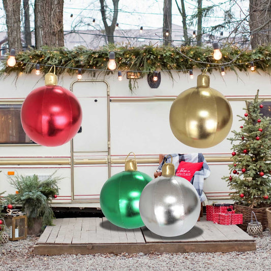 15.7In Pvc Inflatable Christmas Ball Ornaments,Outdoor Ornaments Giant Inflatable Christmas,Christmas Decoration For Porch,Blow Up Ornaments Large Outdoor Ornaments Pvc Inflatable Decorated