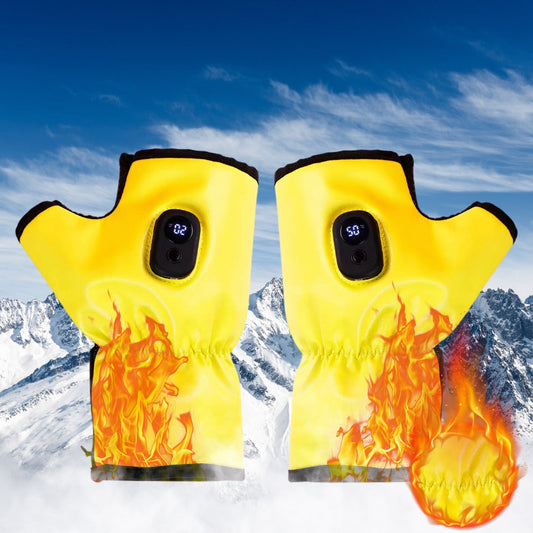 1800Mah Usb Winter Heating Gloves,Fingerless Heated Gloves For Women Men, 3-Level Adjustable Rechargeable Smart Constant-Temperature Heated Gloves,Usb Charging Wireless,Outdoor Skiing Cycling Skiing
