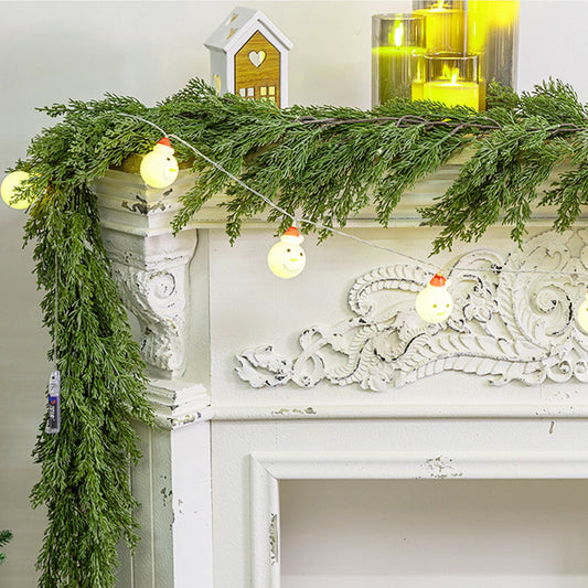180Cm Artificial Norfolk Garlands Real Winter Garland Green Artificial Garland Table Mantle Wall Indoor Outdoor,Realistic Winter Greenery For Christmas Table Mantle Wall Indoor Outdoor Decor