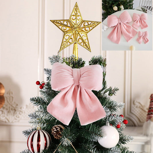 1Pc 14¡Á13.5Cm Oversized Christmas Bow Pink Christmas Decor,Pink Christmas Ornaments,Pink Christmas Decorations,Pink Ornament,Pink Velvet Bows For Christmas Tree Ornaments