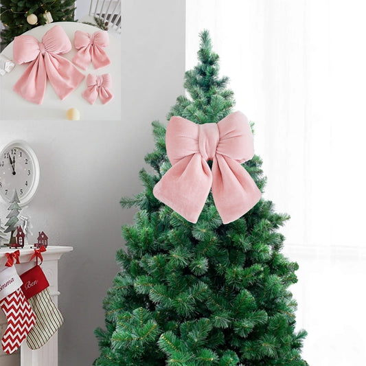 1Pc 21¡Á20Cm Oversized Christmas Bow Pink Christmas Decor,Pink Christmas Ornaments,Pink Christmas Decorations,Pink Ornament,Pink Velvet Bows For Christmas Tree Ornaments