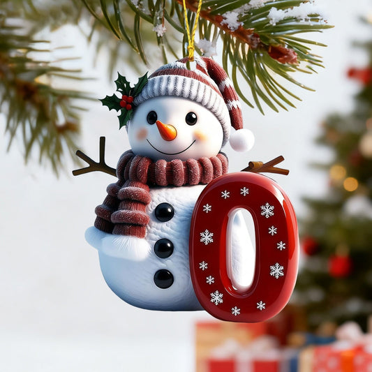 1Pc 26 Letters Snowman Ornaments,Snowman Christmas Ornaments, Christmas Letter Ornaments,Cute Flat Christmas Tree Letter Decoration Personalized Hanging Pendant, Indoor Diy Hanging Xmas Ornament