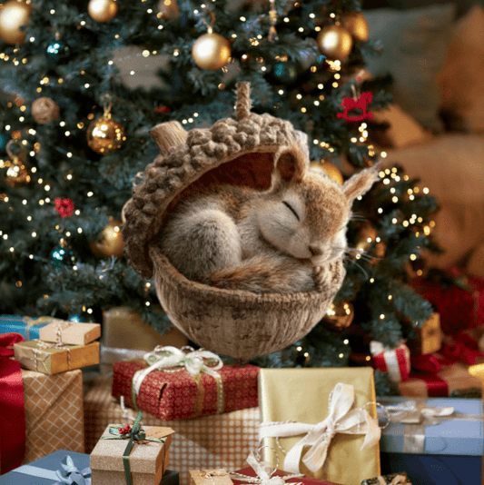 1Pc 2D Acrylic Forest Animal Acorn Ornaments,Woodland Friends Acorn Ornaments,Forest Hazelnut Ornaments,Asleep Cozy Forest Christmas Ornaments,Pine Cone Hanging Ornament Home Party D¨¦cor,Gift