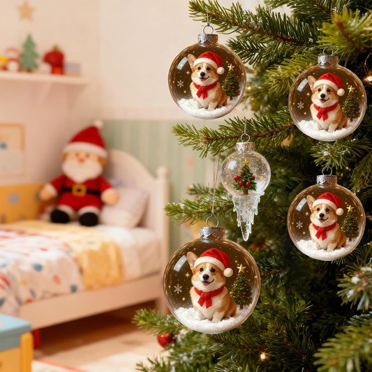 1Pc 3.15In Christmas Sport Balls Ornaments- Sports/Music/Animals,Christmas Animals Ball Ornament,Hanging Loop Basketball Guitar Corgis,Sports Ornaments For Christmas Tree Ornaments,Home Party Decor