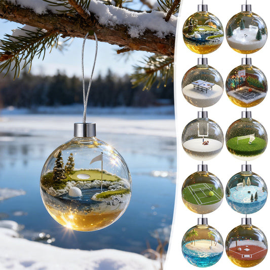 1Pc 3.15In Sports Christmas Ornaments,Sports Ornaments,Sports Ornaments For Christmas Tree,Transparent Balls,Transparent Christmas Ball Ornaments,Christmas Tree Ornaments,Home Xmas Tree Party Decor