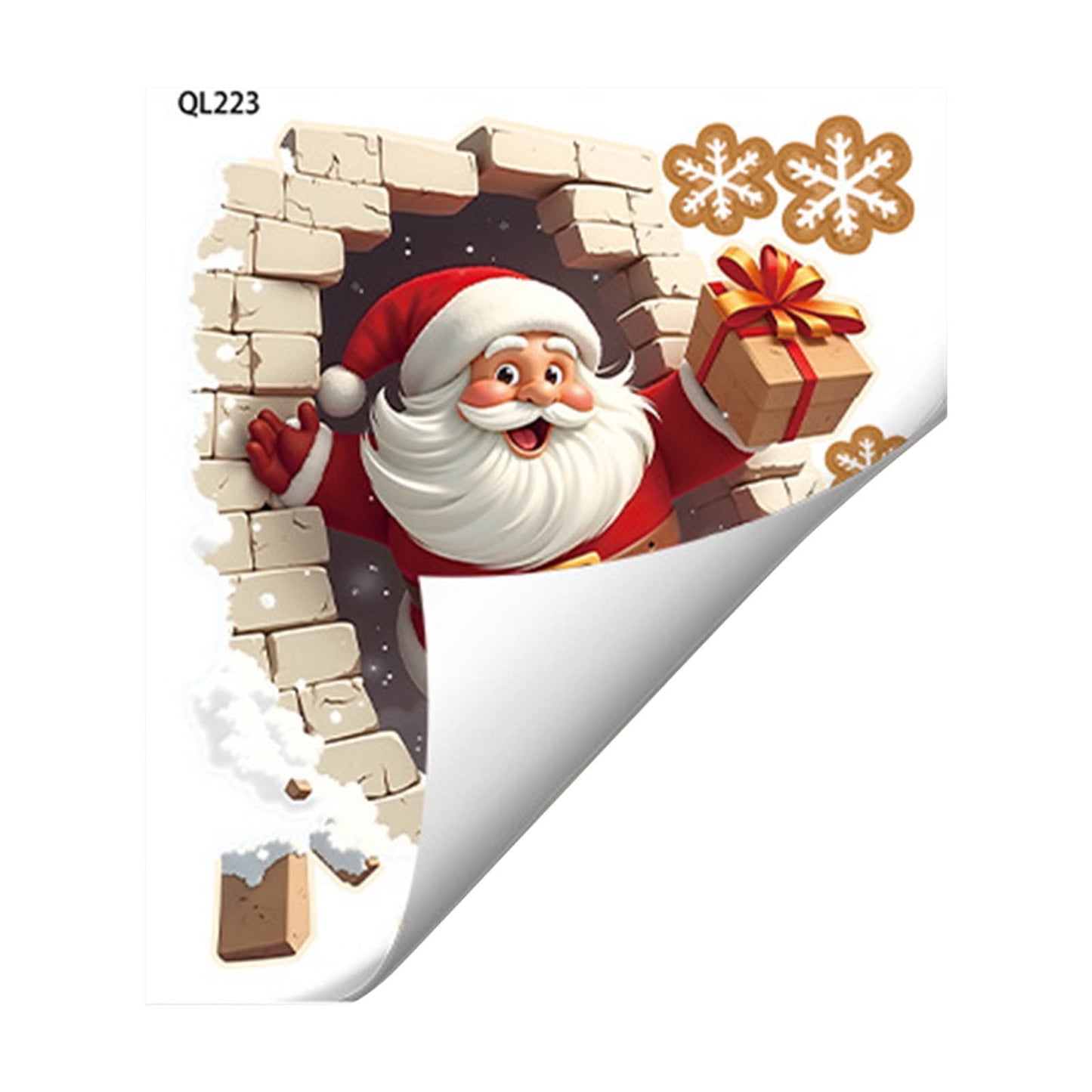 1Pc Creative Christmas Santa Wall Stickers,Christmas Creative Wall Sticker,Fun 3D Santa Stickers,Santa Wall Stickers,Santa Claus/ Reindeer/Snowman 3D Visual Effect Wallpaper Christmas Decorations