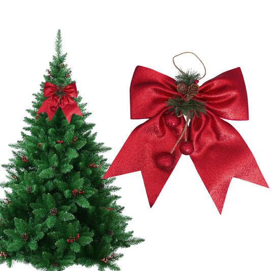 1Pc Large Pre-Tied Red Christmas Bow For Wreaths, Tree Topper,Red Christmas Wreath Bow, Door And Garland Holiday Decorations,Outdoor Decoration Fall Winter Boxing Day