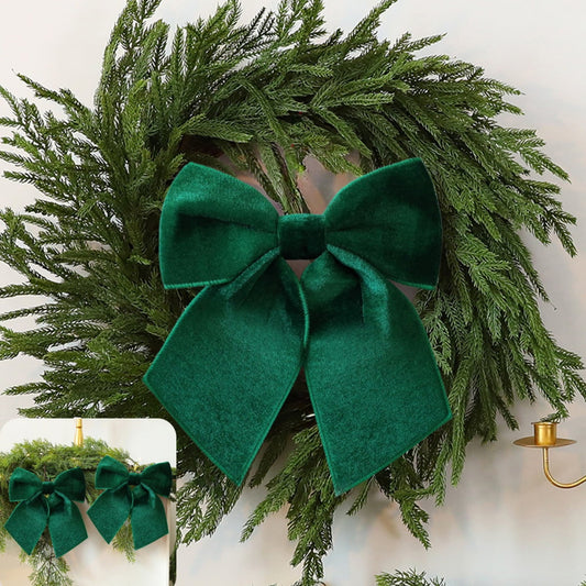 1Pc Velvet Bows For Christmas Tree,Velvet Christmas Bows For Tree,Christmas Wreath Bow, Pre Tied Bow For Christmas Tree Garland Outdoor Decoration Door Decor Wreath Garland Fall Winter Boxing Day