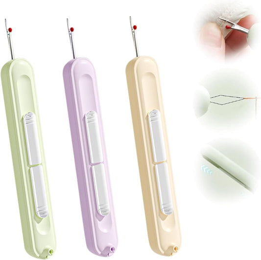 2-In-1 Needle Threader And Seam Ripper, Needle Threaders For Hand Sewing,Plug-In Needle Threader Stretchable Seam Rippers For Sewing, Automatic Needle Threaders Tool For Hand Sewing Knitting ,3PCS